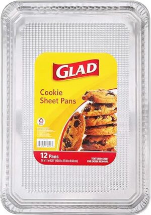 Glad Disposable Aluminum Rectangular Cookie Sheets, 12 Count