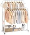 Laiensia Double Rods Garment Rack With Wheels