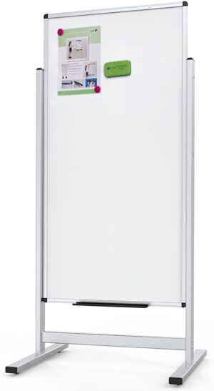 VIZ-PRO Double-Sided Magnetic Stand Whiteboard, 48x24
