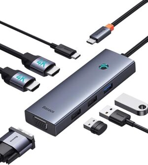 Baseus Dual Monitor USB C Hub, 7-in-1
