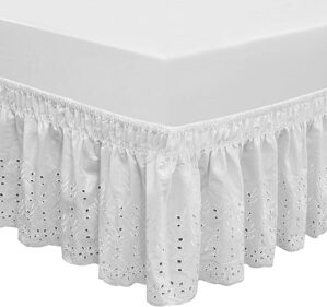 QSY Home Elastic Eyelet Bed Skirt, 14 1/2" Drop