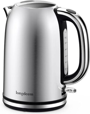 LONGDEEM Electric Kettle, 1.7L Stainless Steel, 1500W