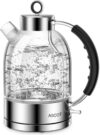 ASCOT Electric Kettle, Glass Tea Heater, Silver