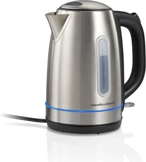Hamilton Beach Electric Tea Kettle, 1.7 Liter, Stainless Steel