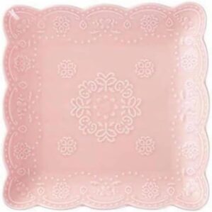 YBK Tech Elegant Square Embossed Lace Plate