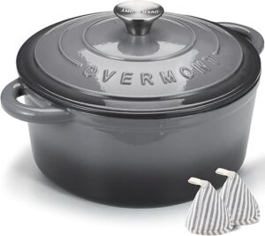 Overmont Enameled Cast Iron Dutch Oven - 5.5QT