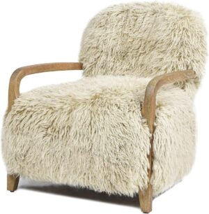 Jennifer Taylor Home Enchante 28.5" Mongolian Sheepskin Arm Chair