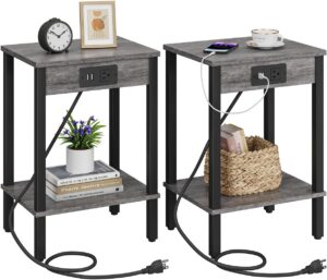 VIMBER End Table Set With Charging Station