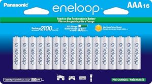 Panasonic Eneloop AAA Ni-MH Rechargeable Batteries, 16 Pack