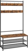 VASAGLE Entryway Bench With Coat Rack And Shoe Storage