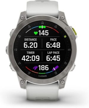 Garmin Epix Gen 2 Active Smartwatch, White Titanium