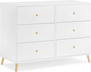 Delta Children Essex 6 Drawer Dresser, Bianca White