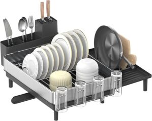 SONGMICS Expandable Stainless Steel Dish Drying Rack
