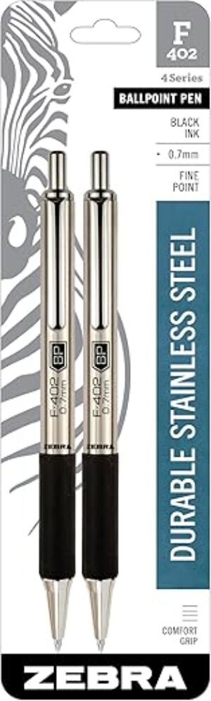 Zebra Pen F-402 Retractable Ballpoint Pen, 0.7mm
