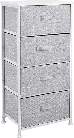 Amazon Basics Fabric 4-Drawer Storage Organizer, White