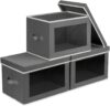 Homsorout Fabric Storage Boxes With Lids, Grey