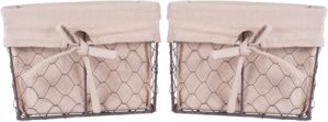 DII Farmhouse Chicken Wire Storage Baskets, Medium