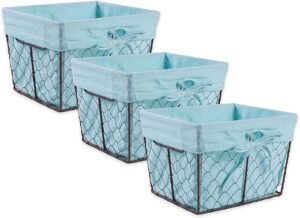 DII Farmhouse Chicken Wire Storage Baskets, Small