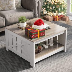 YITAHOME Farmhouse Coffee Table With Storage
