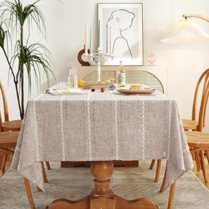 Chassic Farmhouse Linen Tablecloths, Light Coffee