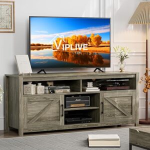Viplive Farmhouse TV Stand With Ample Storage