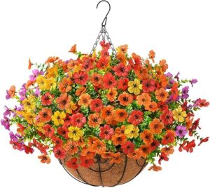 ZFProcess Faux Fall Hanging Plants Basket For Autumn