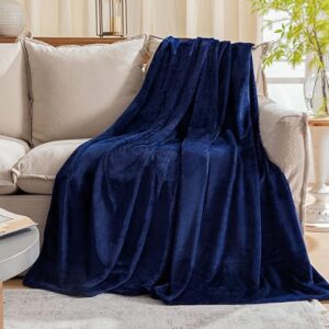 JIAHANNHA Fleece Plush Throw Blanket Navy Blue