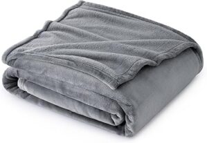 Fleece Throw Blanket For Couch, Grey