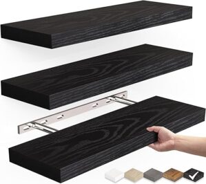 BAYKA Floating Rustic Wood Wall Shelves
