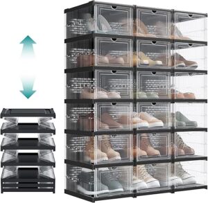 SONGMICS Foldable Shoe Boxes, Pack Of 18