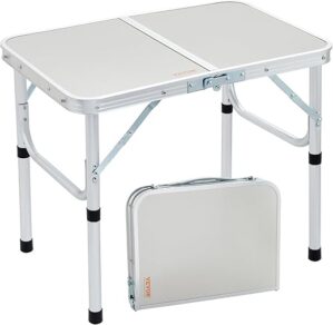 VEVOR Folding Camping Table, Adjustable Height Aluminum