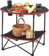 VEVOR Folding Camping Table With Cup Holders