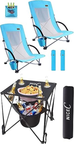 Nice C Folding Table And Chairs With Cooler