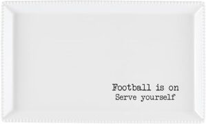 47th & Main Football Themed Ceramic Serveware Platter