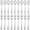 MUTNITT Forks And Spoons Silverware Set, Stainless Steel