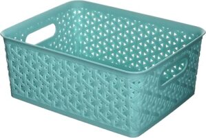 Whitmor Form Small Turquoise Resin Tote