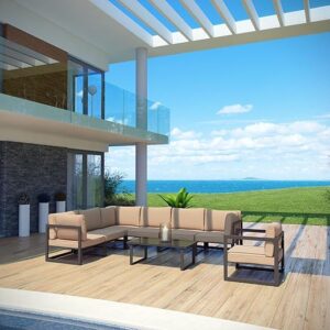 Modway Fortuna Outdoor Patio Sectional Sofa Set