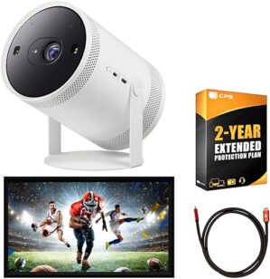 SAMSUNG Freestyle Projector, 100″ Screen, SP-LSP3BLAXZA Bundle