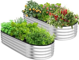 Utopia Home Galvanized Raised Garden Bed Planter Boxes