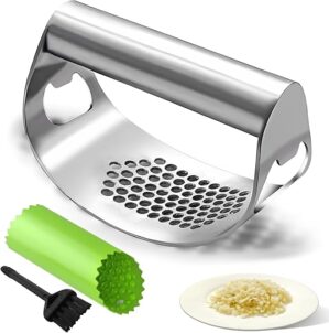 Kebley Garlic Press Rocker Set Stainless Steel