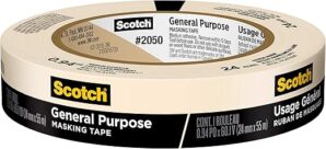 Scotch General Purpose Masking Tape, Tan, 0.94"x60 Yards