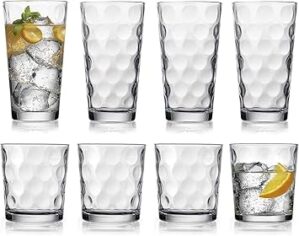 Home Essentials & Beyond Glassware Set: 4 Highball & 4 Rocks