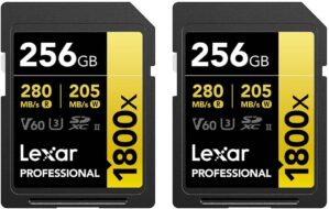 Lexar Gold Series 1800x 256GB UHS-II SDXC Card 2-Pack