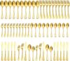 Compralo Gold Silverware Set, 60 Pieces Flatware