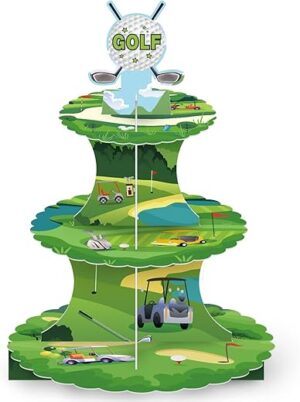 WENNIA Golf Theme 3-Tier Cupcake Stand