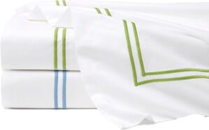 Sferra Grande Hotel King Sheet Set - White/Fern