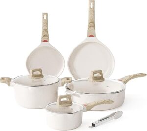Caannasweis Granite Nonstick Cookware Sets, Basic Gray
