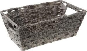 Whitmor Gray Wash Split Rattique Shelf Tote