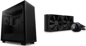 NZXT H7 Flow ATX Mid Tower Case RL-KN-240-B1 AIO Cooler