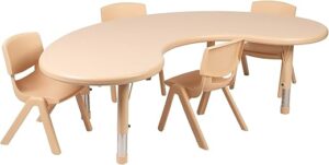 Flash Furniture Half-Moon Adjustable Activity Table Set